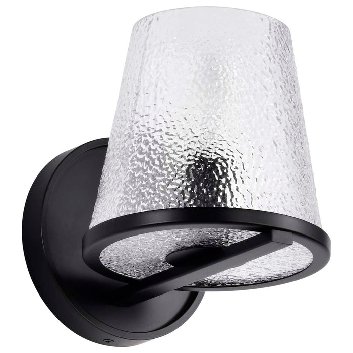 Vanity Nuvo 60-8251 Valentine - 1 Light Vanity - Black Finish - Hammered Glass Nuvo
