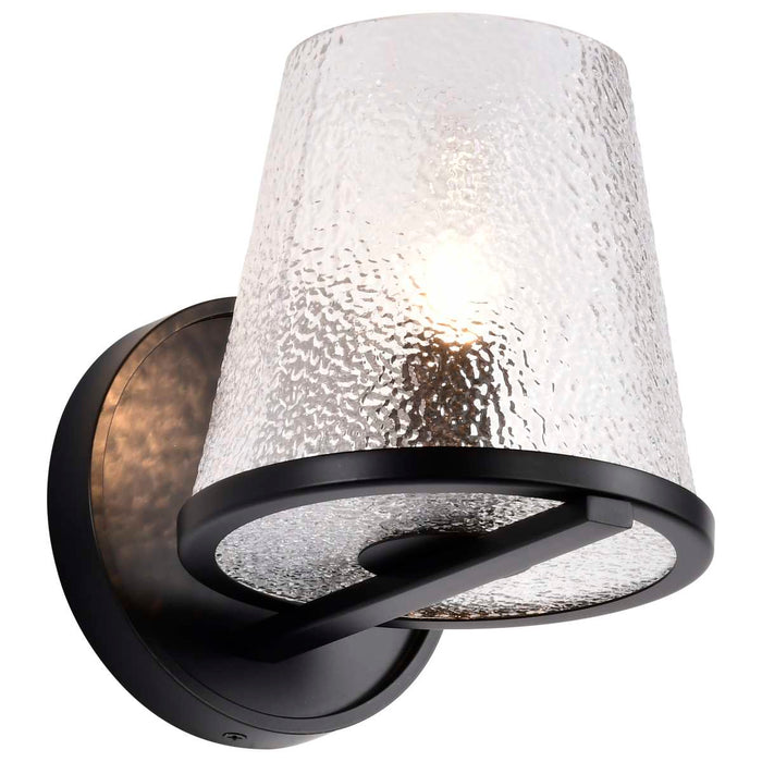 Vanity Nuvo 60-8251 Valentine - 1 Light Vanity - Black Finish - Hammered Glass Nuvo