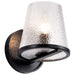 Vanity Nuvo 60-8251 Valentine - 1 Light Vanity - Black Finish - Hammered Glass Nuvo