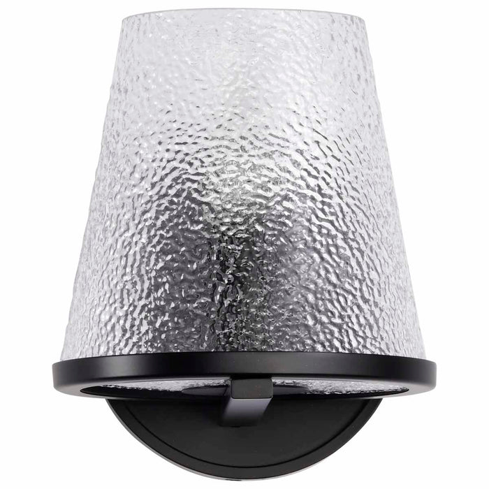 Vanity Nuvo 60-8251 Valentine - 1 Light Vanity - Black Finish - Hammered Glass Nuvo