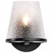 Vanity Nuvo 60-8251 Valentine - 1 Light Vanity - Black Finish - Hammered Glass Nuvo