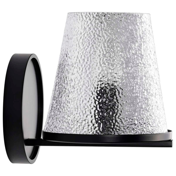 Vanity Nuvo 60-8251 Valentine - 1 Light Vanity - Black Finish - Hammered Glass Nuvo