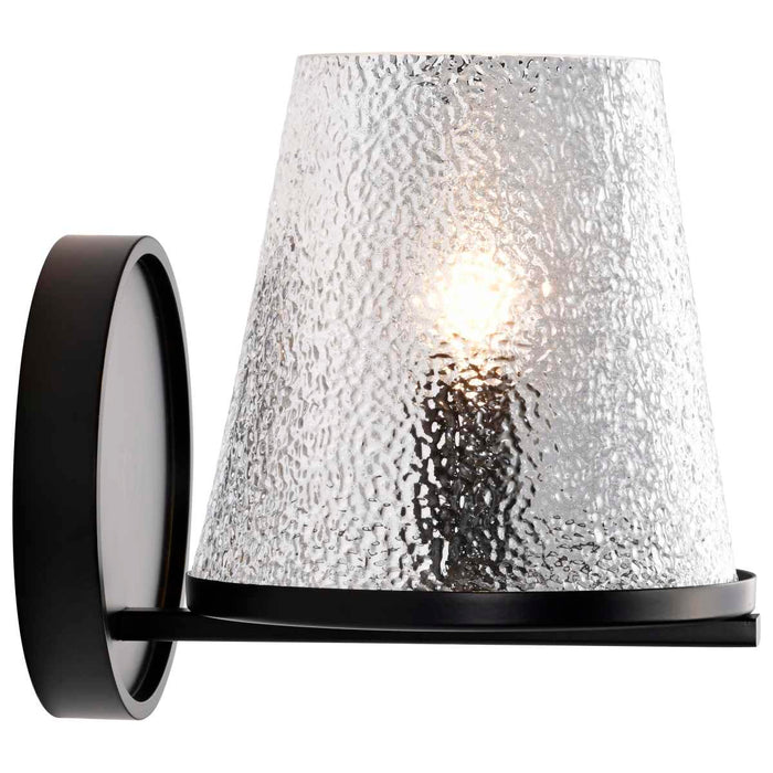Vanity Nuvo 60-8251 Valentine - 1 Light Vanity - Black Finish - Hammered Glass Nuvo