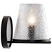 Vanity Nuvo 60-8251 Valentine - 1 Light Vanity - Black Finish - Hammered Glass Nuvo