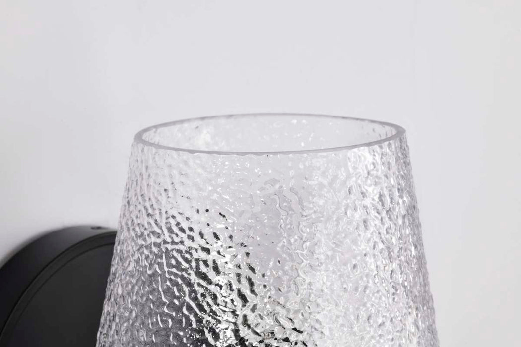 Vanity Nuvo 60-8251 Valentine - 1 Light Vanity - Black Finish - Hammered Glass Nuvo