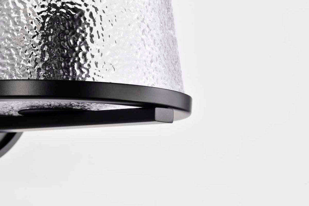 Vanity Nuvo 60-8251 Valentine - 1 Light Vanity - Black Finish - Hammered Glass Nuvo