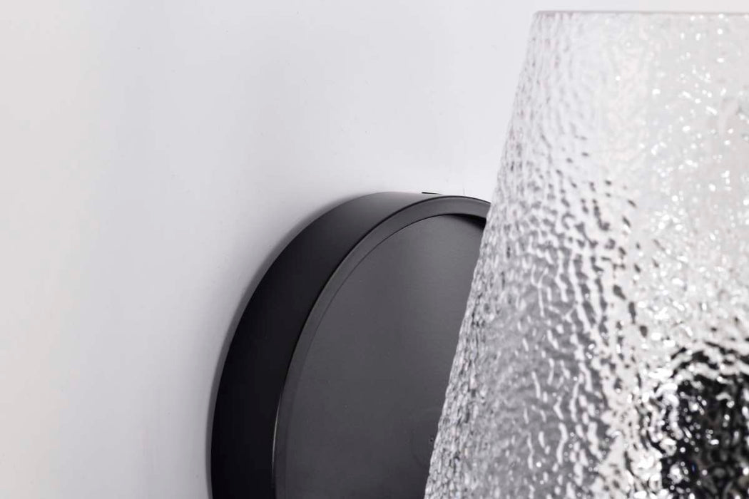 Vanity Nuvo 60-8251 Valentine - 1 Light Vanity - Black Finish - Hammered Glass Nuvo