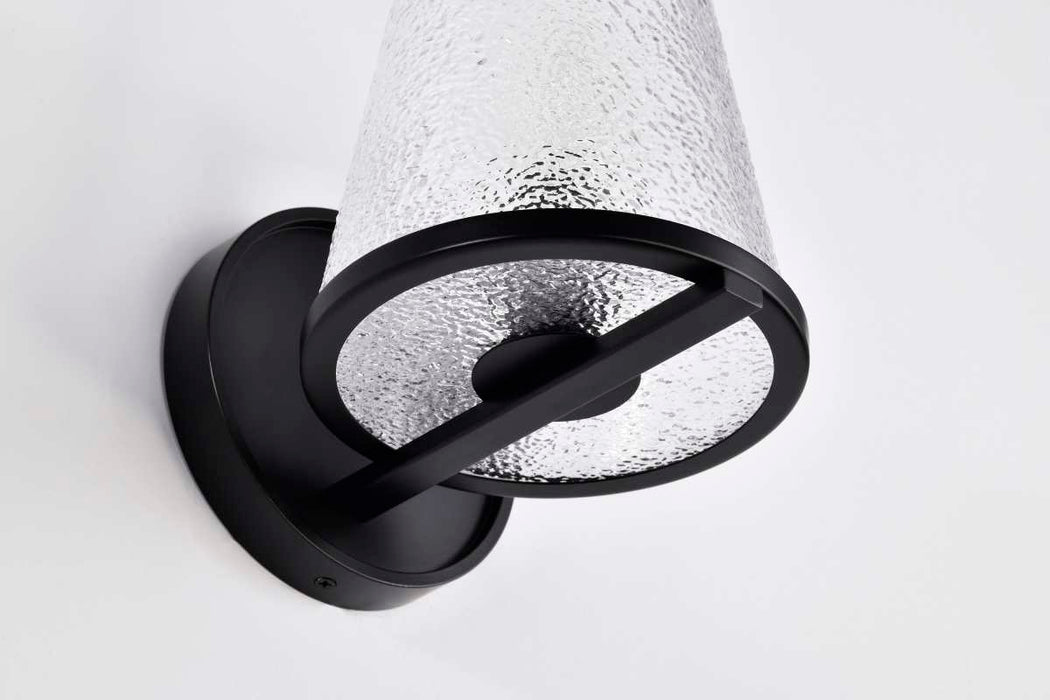 Vanity Nuvo 60-8251 Valentine - 1 Light Vanity - Black Finish - Hammered Glass Nuvo