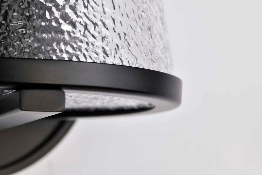 Vanity Nuvo 60-8251 Valentine - 1 Light Vanity - Black Finish - Hammered Glass Nuvo