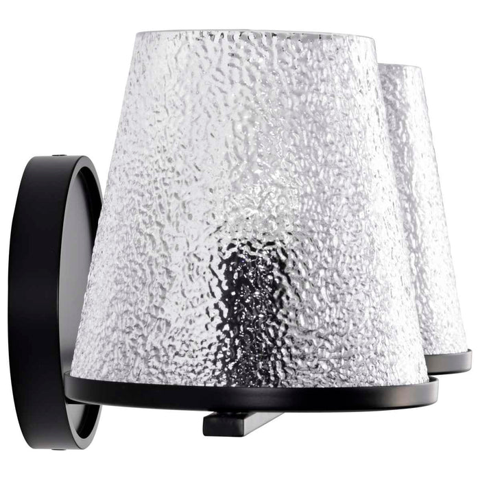 Vanity Nuvo 60-8252 Valentine - 2 Light Vanity - Black Finish - Hammered Glass Nuvo