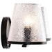 Vanity Nuvo 60-8252 Valentine - 2 Light Vanity - Black Finish - Hammered Glass Nuvo