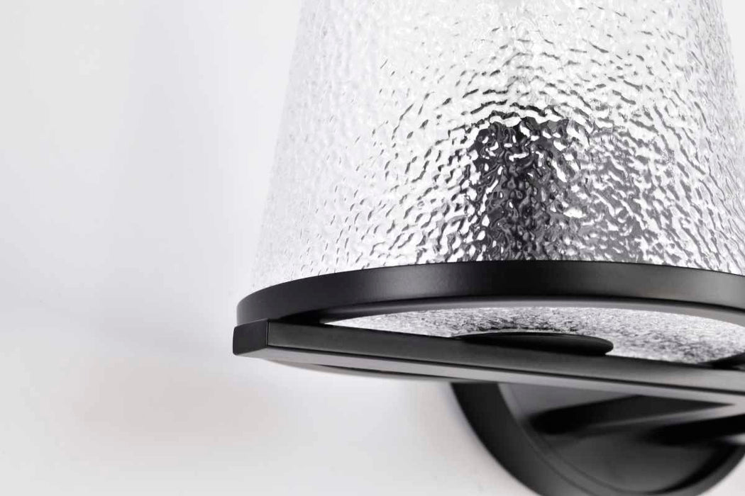 Vanity Nuvo 60-8252 Valentine - 2 Light Vanity - Black Finish - Hammered Glass Nuvo