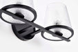 Vanity Nuvo 60-8252 Valentine - 2 Light Vanity - Black Finish - Hammered Glass Nuvo