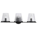 Vanity Nuvo 60-8253 Valentine - 3 Light Vanity - Black Finish - Hammered Glass Nuvo