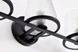 Vanity Nuvo 60-8253 Valentine - 3 Light Vanity - Black Finish - Hammered Glass Nuvo