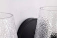 Vanity Nuvo 60-8253 Valentine - 3 Light Vanity - Black Finish - Hammered Glass Nuvo