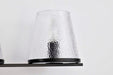 Vanity Nuvo 60-8253 Valentine - 3 Light Vanity - Black Finish - Hammered Glass Nuvo