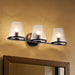 Vanity Nuvo 60-8253 Valentine - 3 Light Vanity - Black Finish - Hammered Glass Nuvo
