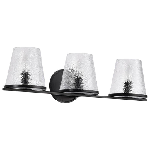 Vanity Nuvo 60-8253 Valentine - 3 Light Vanity - Black Finish - Hammered Glass Nuvo