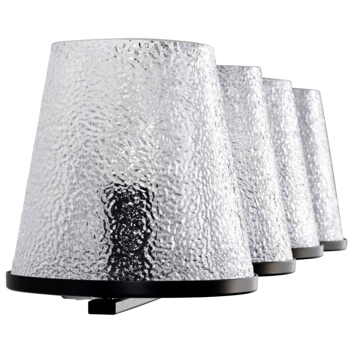 Vanity Nuvo 60-8254 Valentine - 4 Light Vanity - Black Finish - Hammered Glass Nuvo