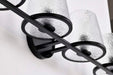 Vanity Nuvo 60-8254 Valentine - 4 Light Vanity - Black Finish - Hammered Glass Nuvo