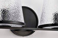 Vanity Nuvo 60-8254 Valentine - 4 Light Vanity - Black Finish - Hammered Glass Nuvo