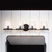 Vanity Nuvo 60-8254 Valentine - 4 Light Vanity - Black Finish - Hammered Glass Nuvo