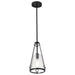 Pendant Nuvo 60-8255 Valentine - Small Pendant - Black Finish - Hammered Glass Nuvo