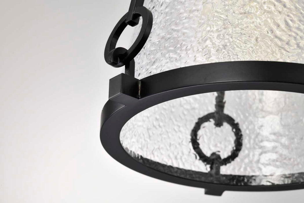 Pendant Nuvo 60-8255 Valentine - Small Pendant - Black Finish - Hammered Glass Nuvo