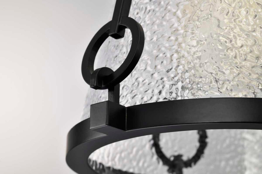 Pendant Nuvo 60-8255 Valentine - Small Pendant - Black Finish - Hammered Glass Nuvo