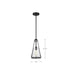 Pendant Nuvo 60-8255 Valentine - Small Pendant - Black Finish - Hammered Glass Nuvo