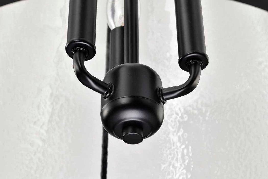 Pendant Nuvo 60-8256 Valentine - Medium Pendant - Black Finish - Hammered Glass Nuvo
