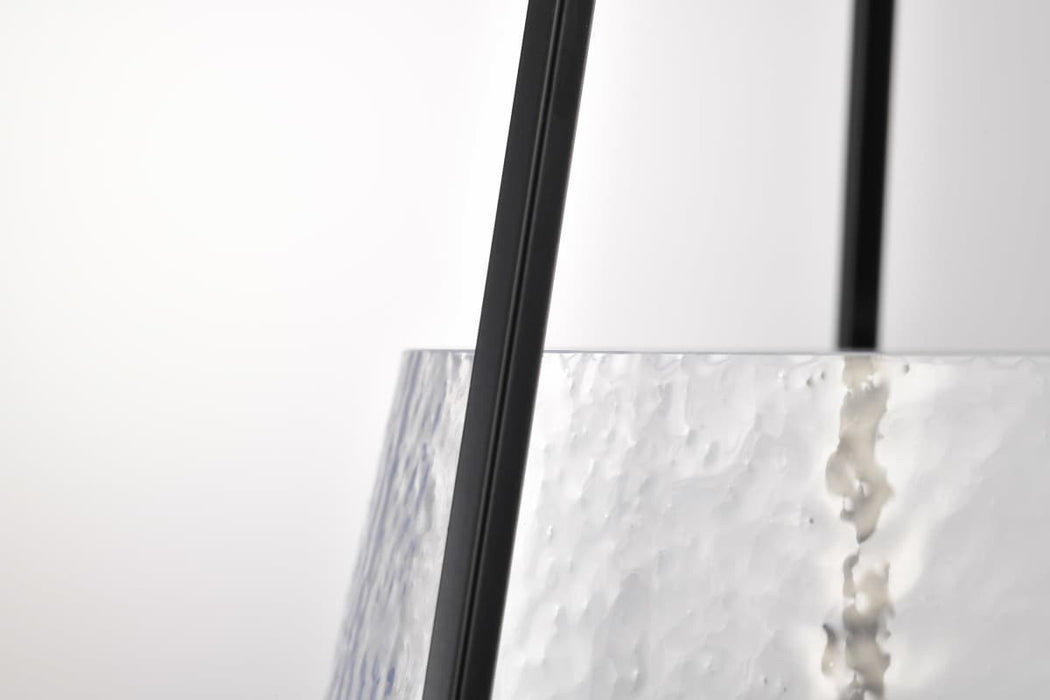 Pendant Nuvo 60-8256 Valentine - Medium Pendant - Black Finish - Hammered Glass Nuvo