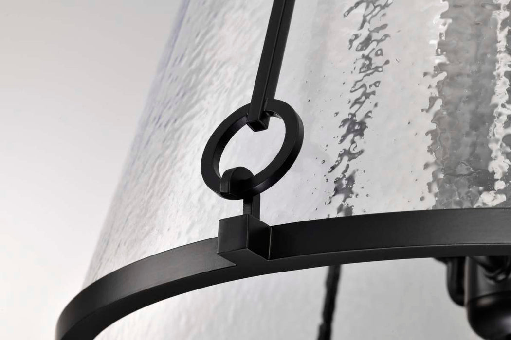 Pendant Nuvo 60-8256 Valentine - Medium Pendant - Black Finish - Hammered Glass Nuvo
