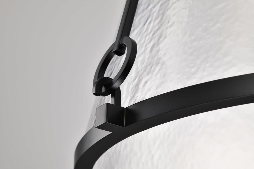 Pendant Nuvo 60-8256 Valentine - Medium Pendant - Black Finish - Hammered Glass Nuvo