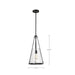Pendant Nuvo 60-8256 Valentine - Medium Pendant - Black Finish - Hammered Glass Nuvo