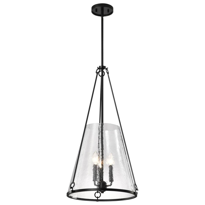 Pendant Nuvo 60-8257 Valentine - Large Pendant - Black Finish - Hammered Glass Nuvo