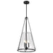 Pendant Nuvo 60-8257 Valentine - Large Pendant - Black Finish - Hammered Glass Nuvo