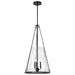 Pendant Nuvo 60-8257 Valentine - Large Pendant - Black Finish - Hammered Glass Nuvo