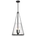 Pendant Nuvo 60-8257 Valentine - Large Pendant - Black Finish - Hammered Glass Nuvo
