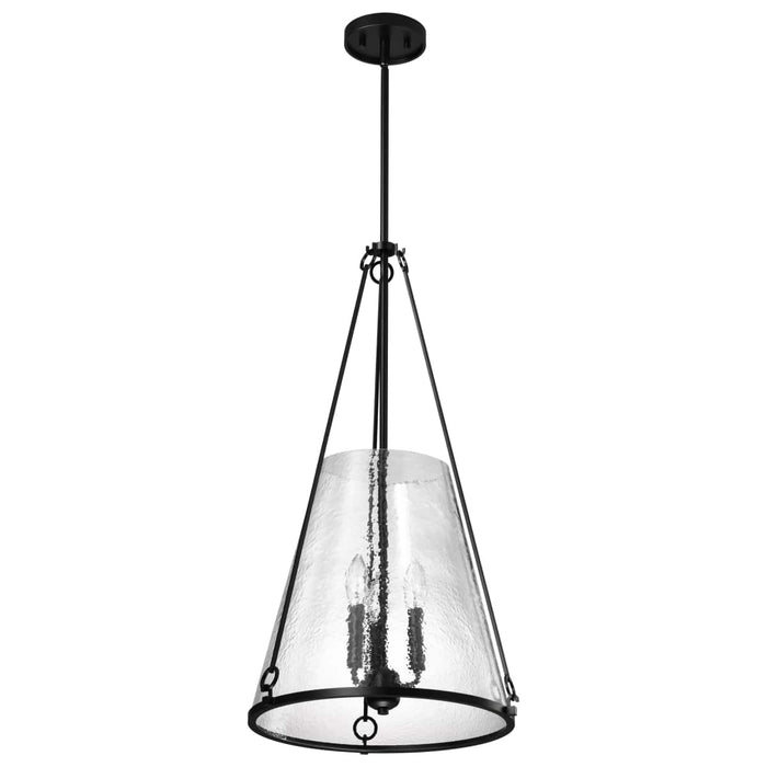 Pendant Nuvo 60-8257 Valentine - Large Pendant - Black Finish - Hammered Glass Nuvo