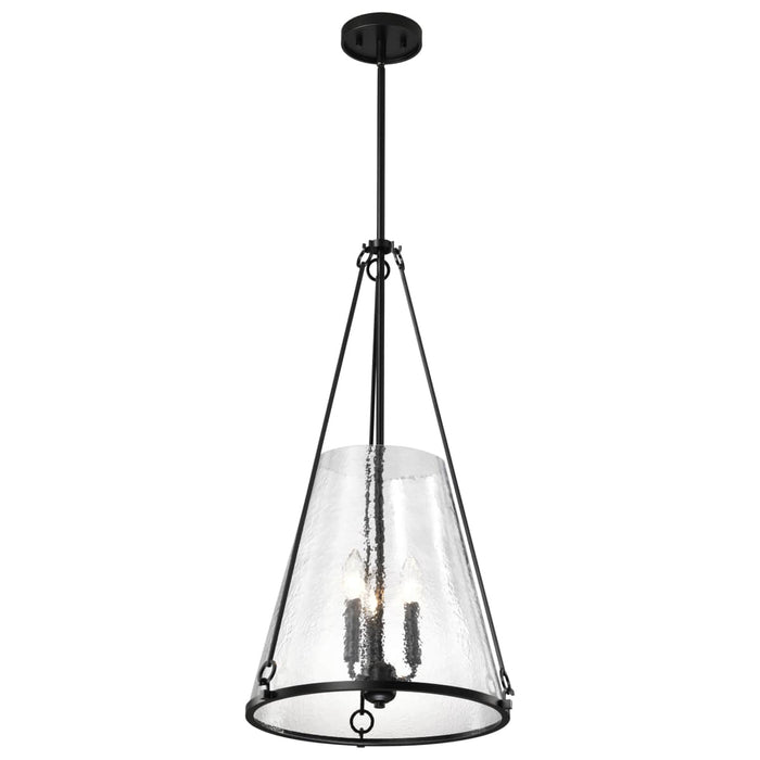 Pendant Nuvo 60-8257 Valentine - Large Pendant - Black Finish - Hammered Glass Nuvo