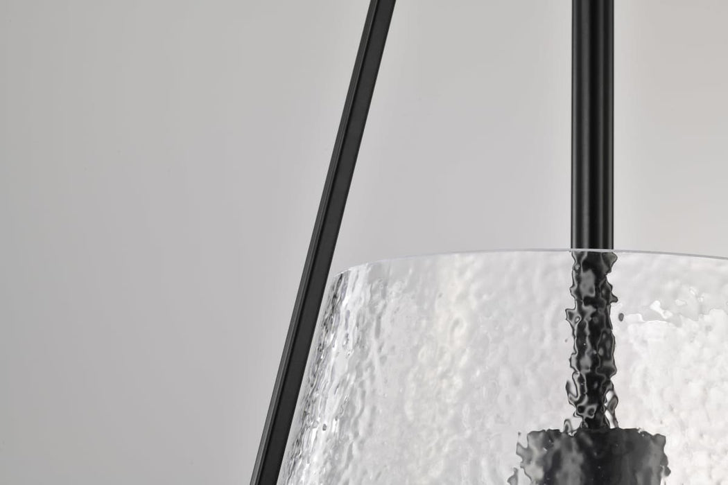 Pendant Nuvo 60-8257 Valentine - Large Pendant - Black Finish - Hammered Glass Nuvo