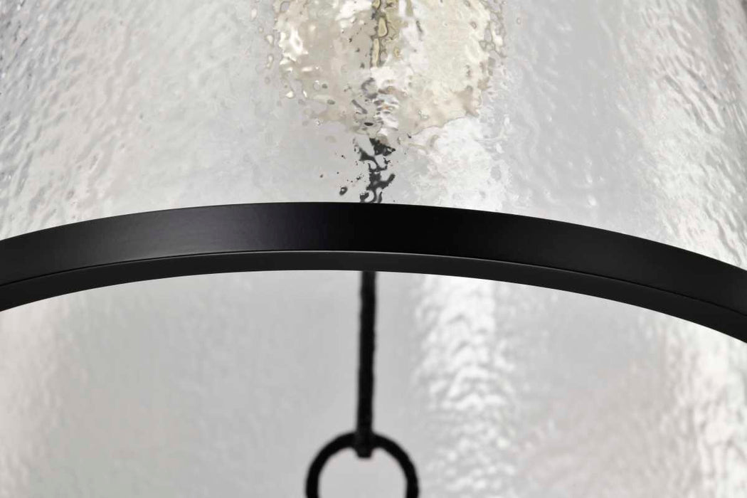 Pendant Nuvo 60-8257 Valentine - Large Pendant - Black Finish - Hammered Glass Nuvo