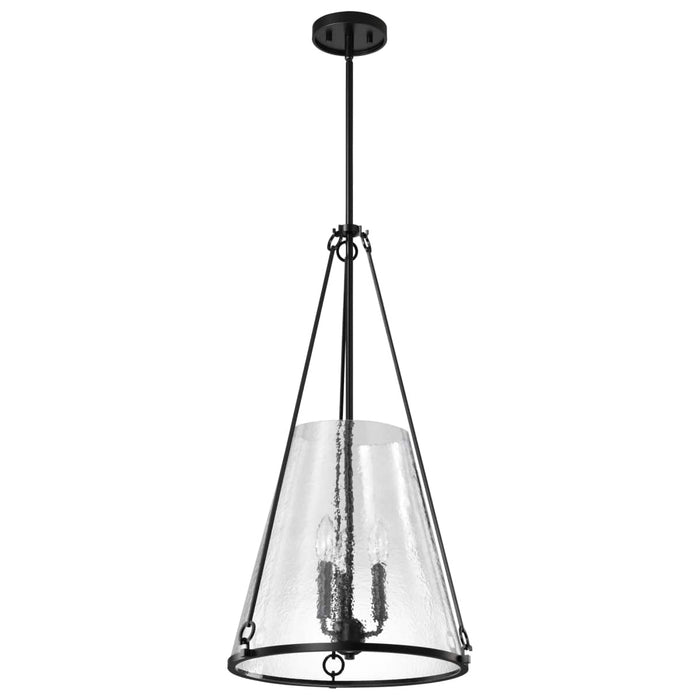 Pendant Nuvo 60-8257 Valentine - Large Pendant - Black Finish - Hammered Glass Nuvo
