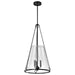 Pendant Nuvo 60-8257 Valentine - Large Pendant - Black Finish - Hammered Glass Nuvo