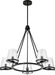 Chandelier Nuvo 60-8258 Valentine - 5 Light Chandelier - Black Finish - Hammered Glass Nuvo