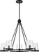 Chandelier Nuvo 60-8258 Valentine - 5 Light Chandelier - Black Finish - Hammered Glass Nuvo