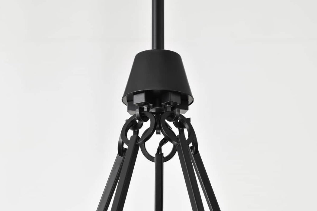 Chandelier Nuvo 60-8258 Valentine - 5 Light Chandelier - Black Finish - Hammered Glass Nuvo