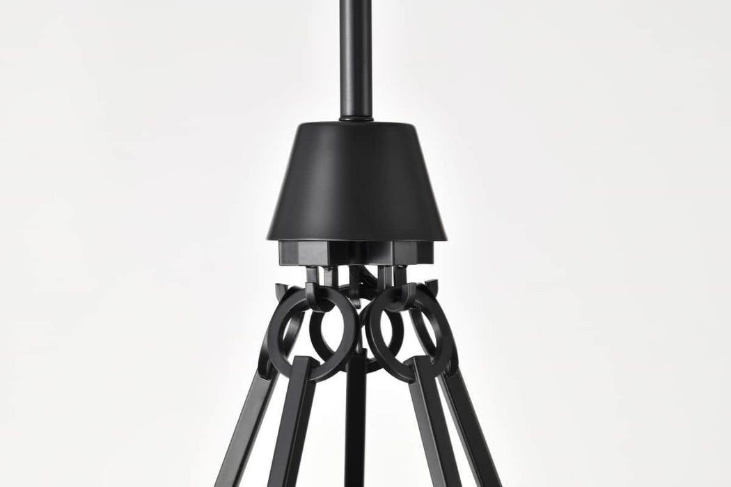 Chandelier Nuvo 60-8258 Valentine - 5 Light Chandelier - Black Finish - Hammered Glass Nuvo